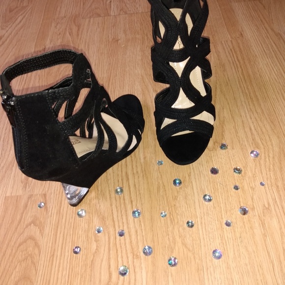 Sexy wedge glass SHOE DAZZLE heel NWOT - Picture 5 of 7